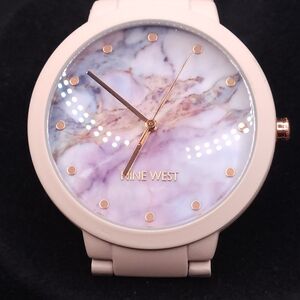 Nine West Marble Watch with Pink Strap